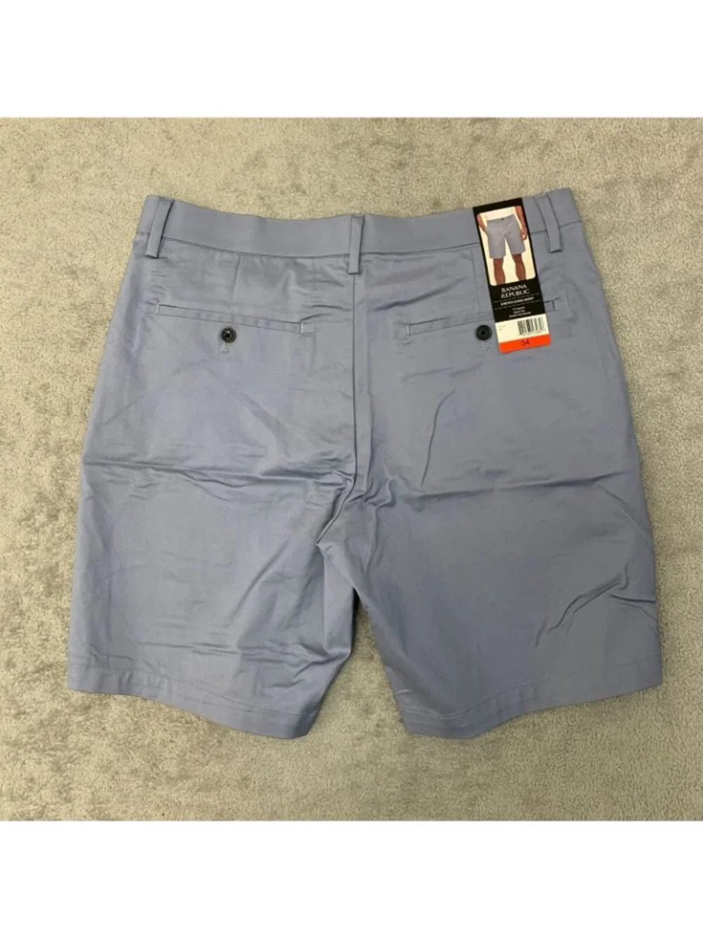 NWT Banana Republic Men's Stretch Chino Shorts 34 Blue Quick Dry F1895